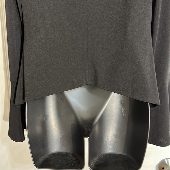 Adrianna Papell Black Bell Sleeve Open Front Asymmetrical Blazer Sz XS - Picture 10 of 12